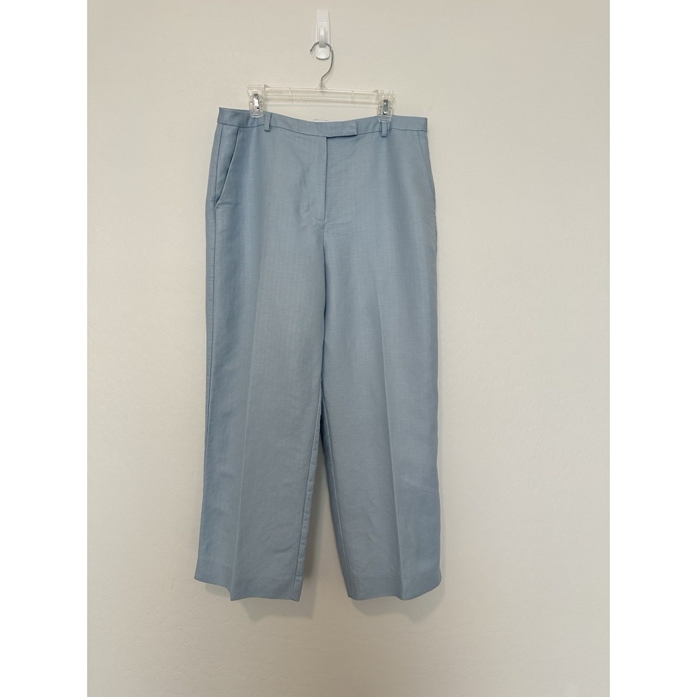 Emma James Womens Size 16 Blue Cropped Pants Linen With Lining